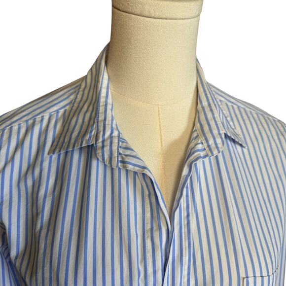 Frank & Eileen Blue and White Striped Button-Down Shirt Size S 100% Cotton - Picture 2 of 8